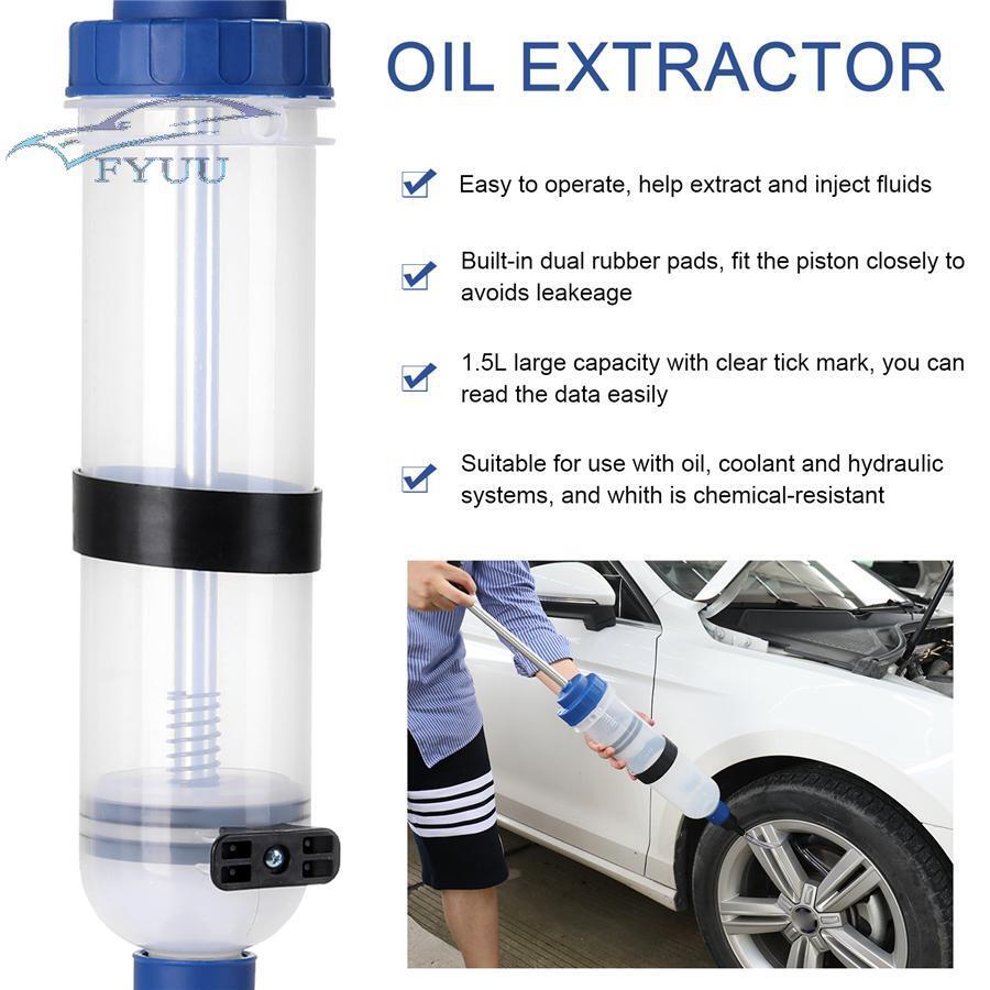 1500cc Car Oil Fluid Extractor Hand Pump Dispenser Tool Fuel Extraction Syringe