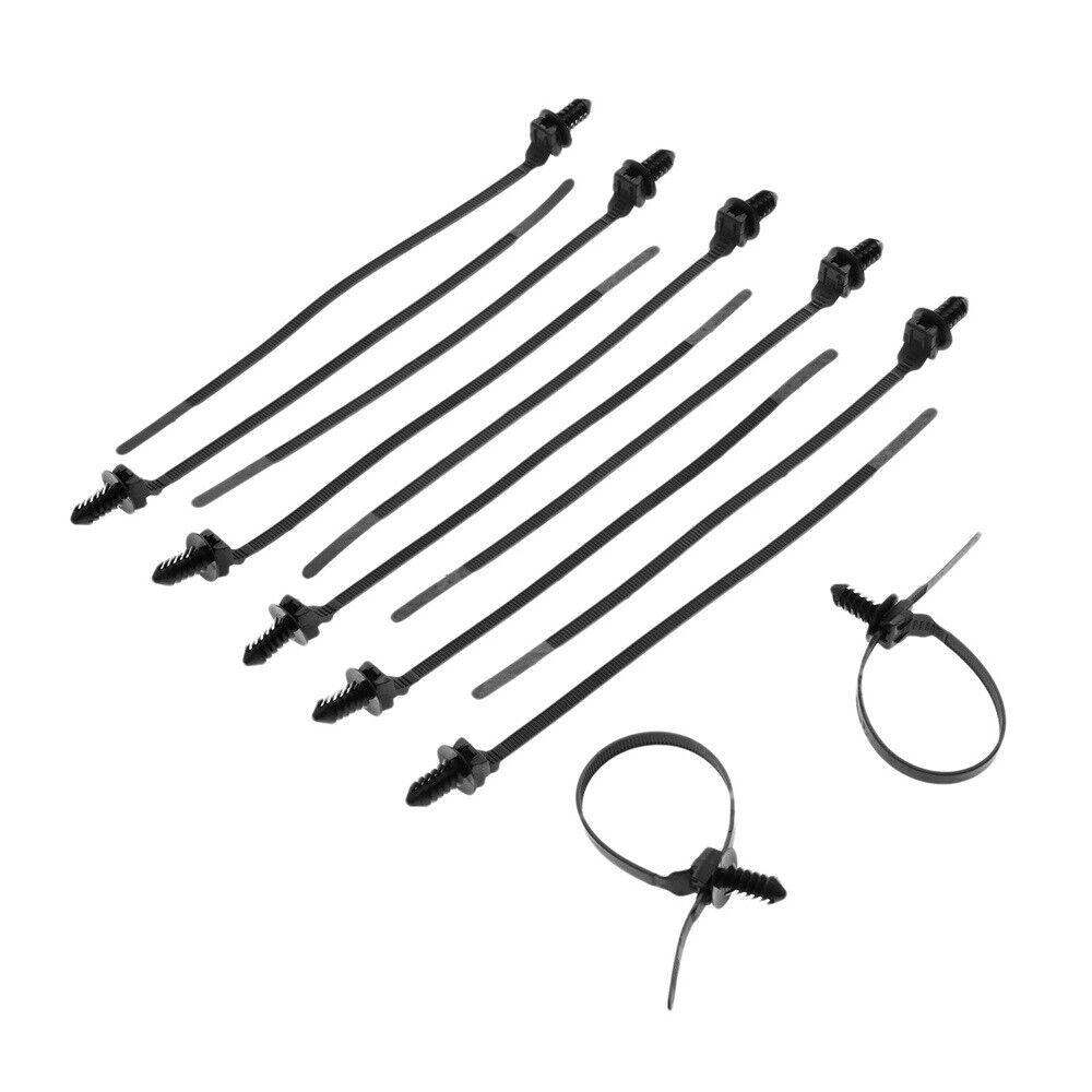 30 Universal Nylon Black Cable Ties 185mm Length Releasable Straps 5mm width