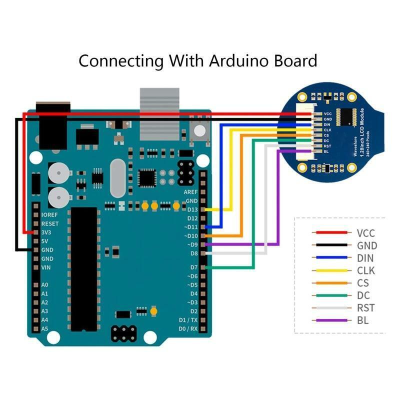 1.28"Round LCD Display Module 240×240 Pixel SPI Port GC9A01 for Raspberry Pi