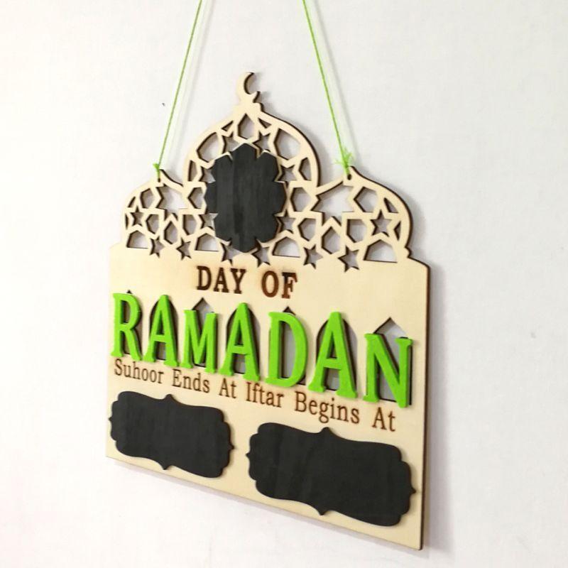 Islam Ramadan Countdown To EID Mubarak Advent Wooden Hanging Message Board Home