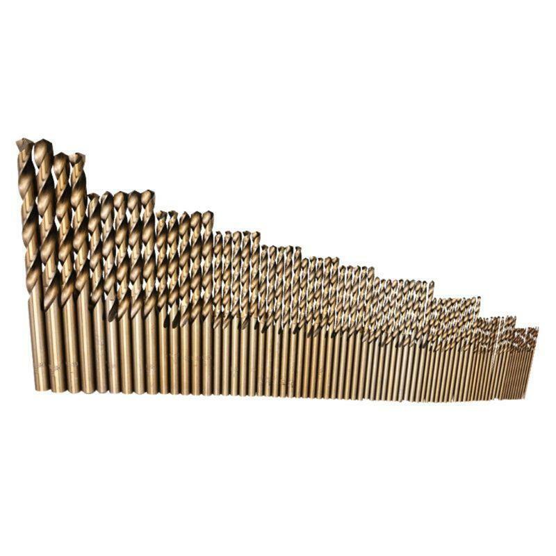 74pcs 1-8mm High Speed Steel M35 Cobalt HSS Twist Drill Bits Metal Drilling Set