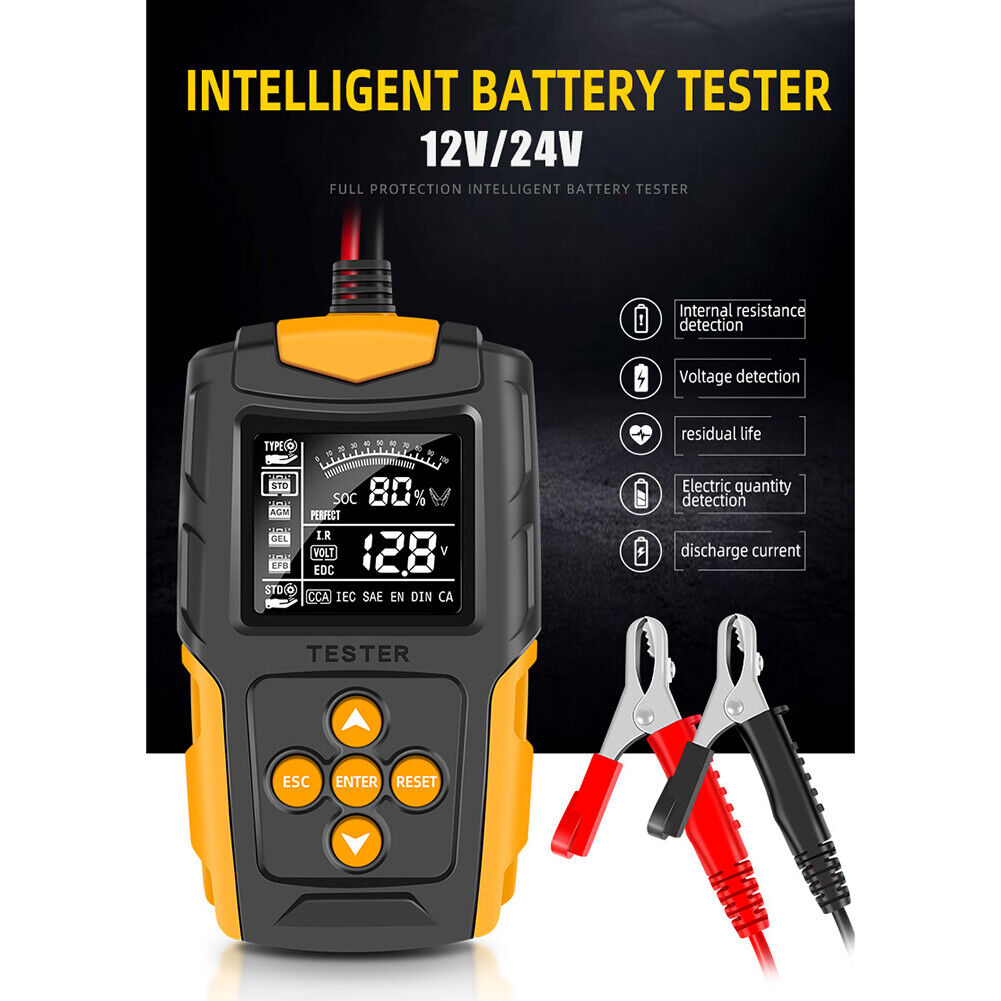12V 24V Car Battery Tester Vehicle Gel AGM WET Lead Acid Battery Analyzer