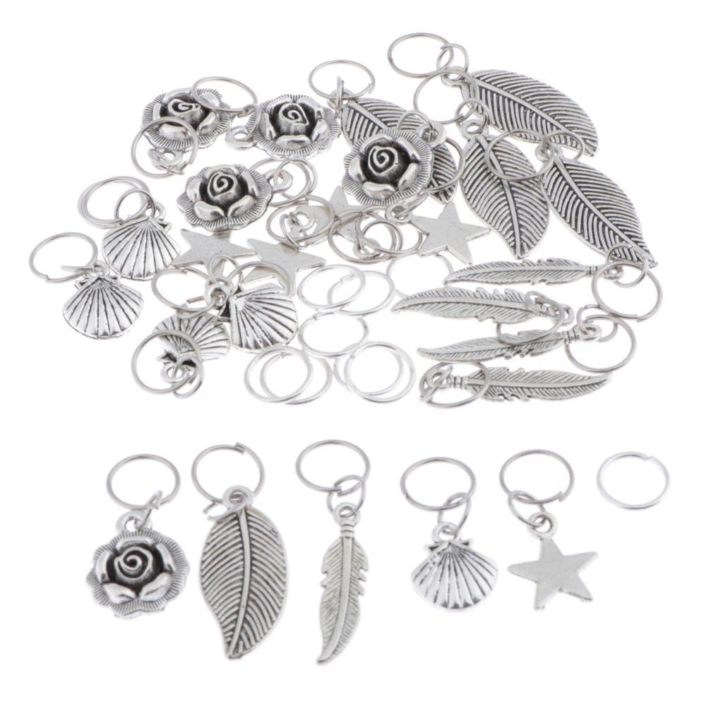 35Pcs Metal Hair Braid Pins Rings Hoops Hair Accessories Hair Decor Braiding