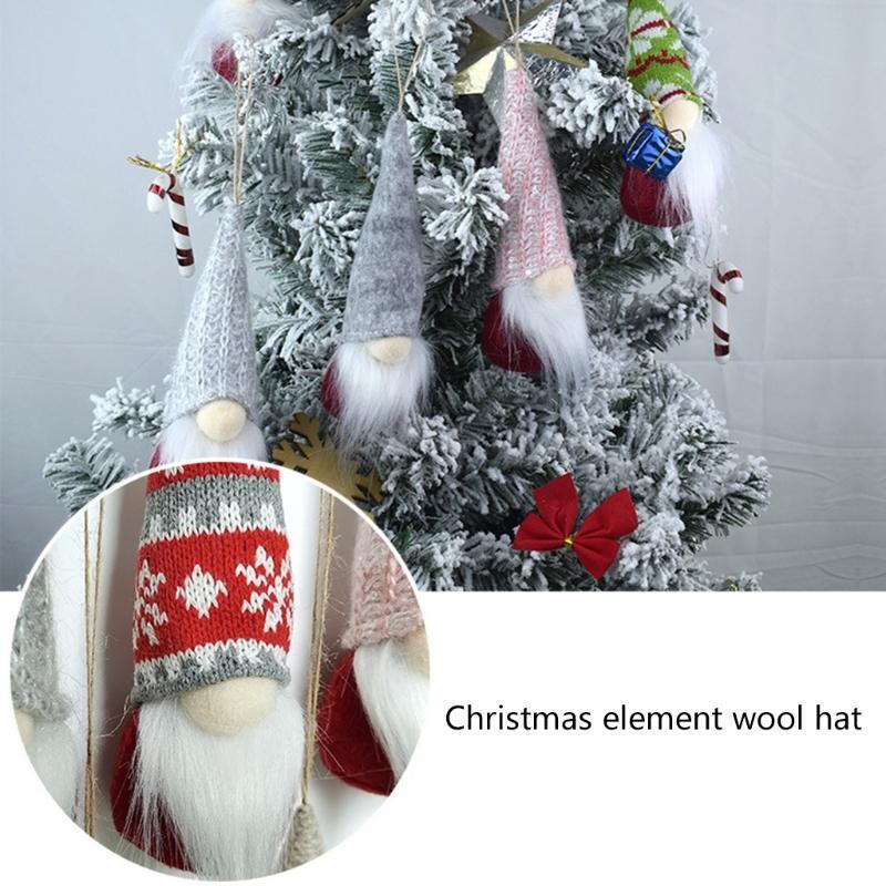 Christmas Tree Hanging Gnomes Ornaments Set of 5 Swedish Handmade Wool Santa Elf