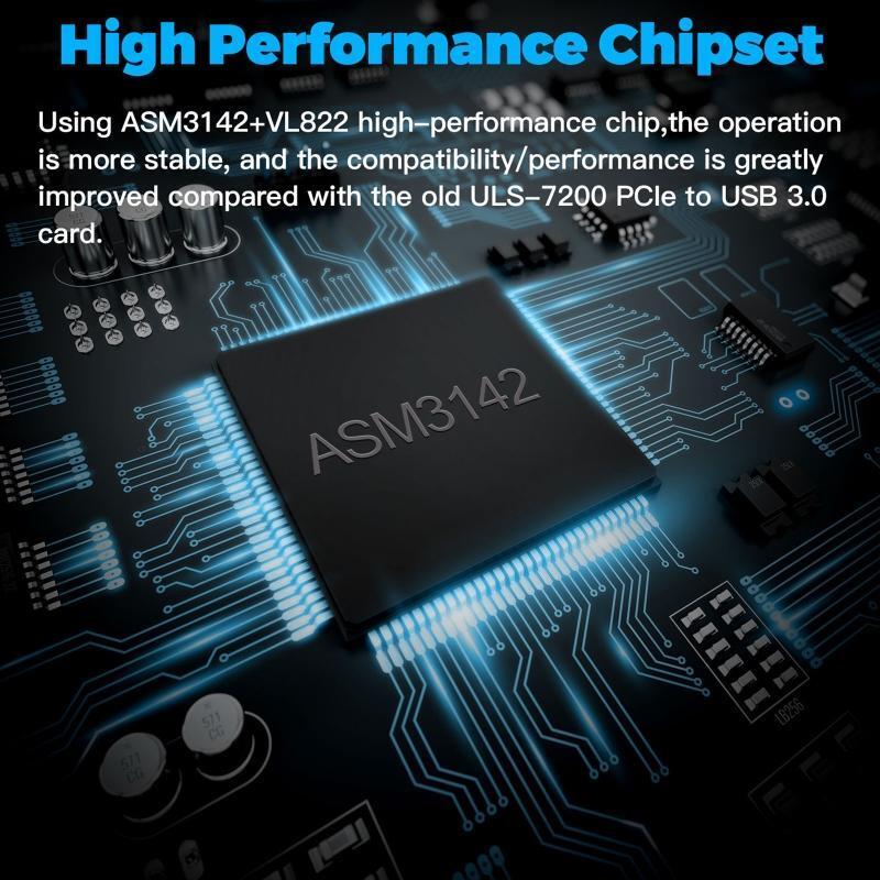 7 Ports USB3.2/3.1 PCIE Expansion Card for Desktop PC w/ 2 Type-C + 5 Type A