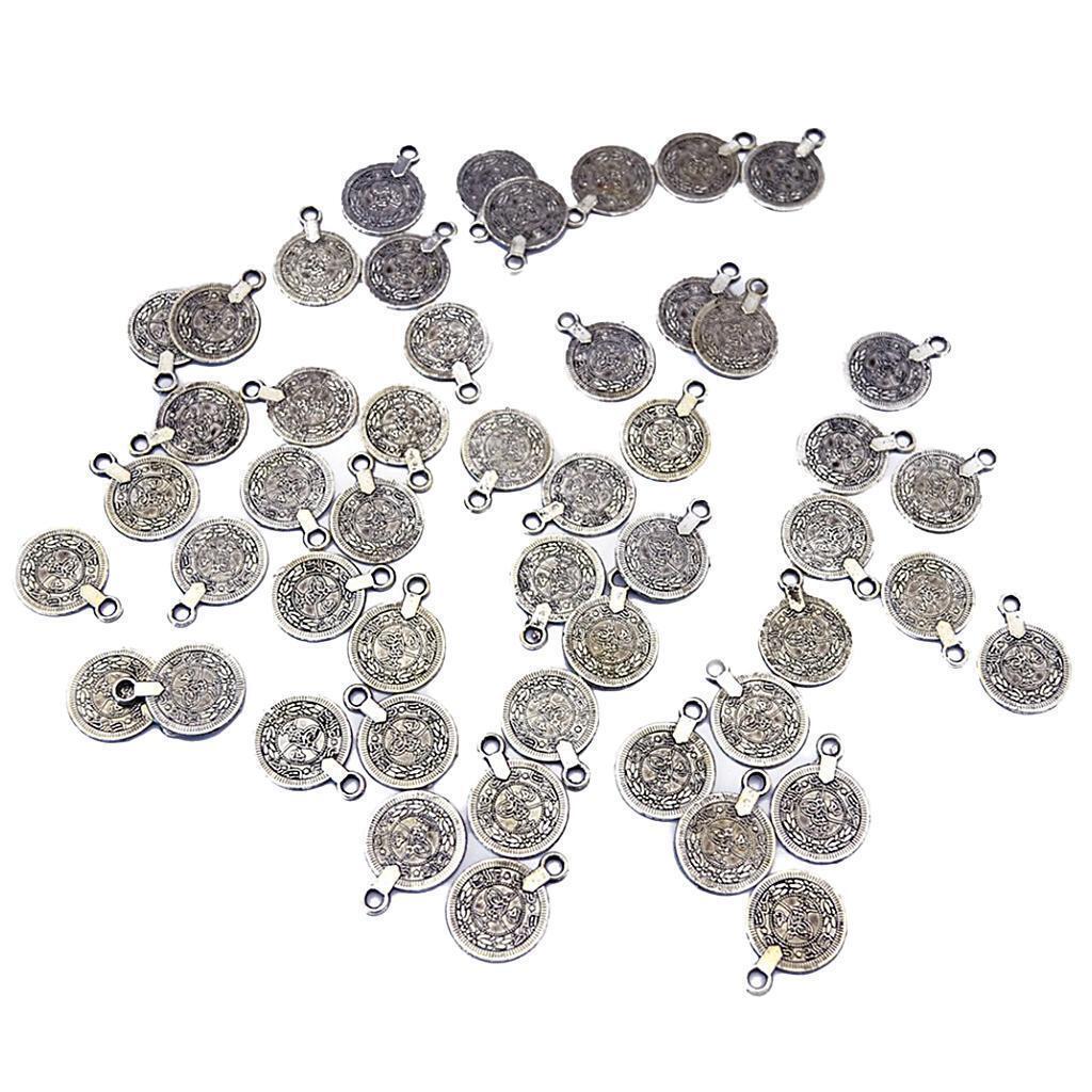 100pcs  Charms Coin Beads Pendant DIY Necklace Bracelet Crafts