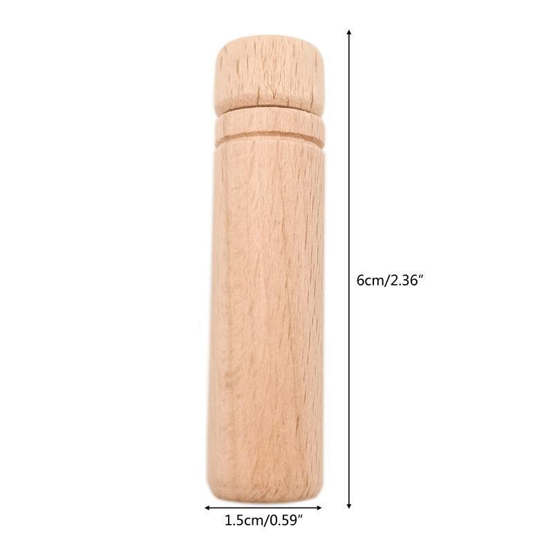 8Pcs Sewing Needle Storage Tubes Wood Lid with Labels Wooden Storage Case 2.36In