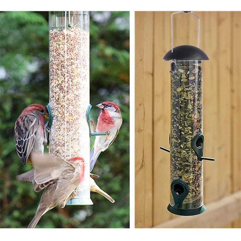 Wild Bird Seed Feeder Hanging Food Dispenser Container Outdoor Garden Decoration