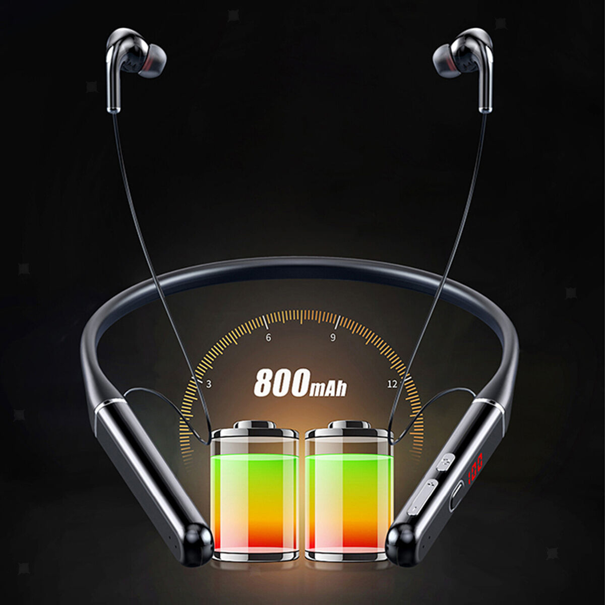 Headphones Neckband Sports Earphones with microphone rophone  100Hrs