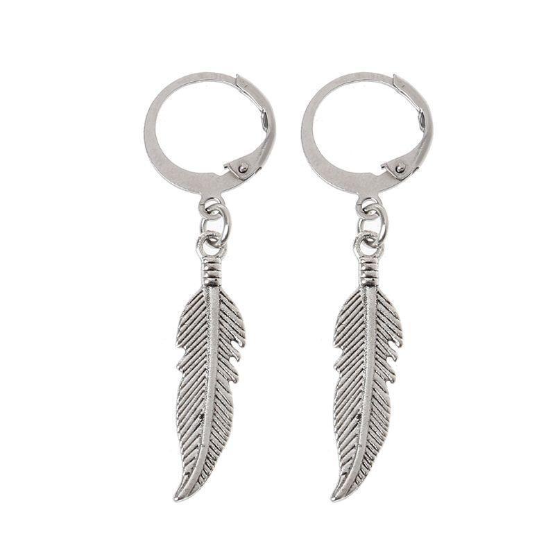 1 Pair Fashion Dangle Earrings Stylish Design Feather Pendant Earring for Party