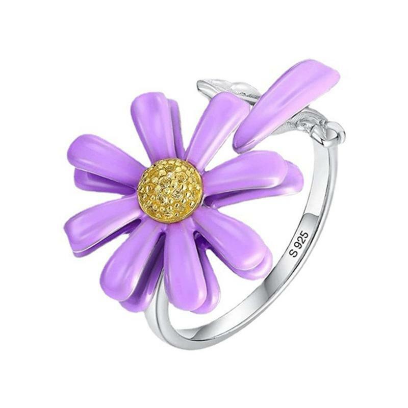 Ins Rotatable Daisy Ring Fidget Anxiety Relief Ring Best Party Gifts for Women