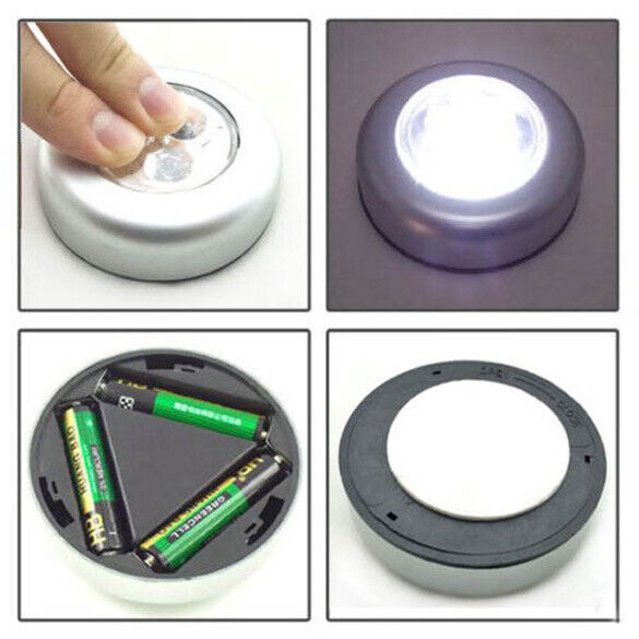 3 LED Light AAA Battery Powered Touch Switch Light White Lighting Lamp