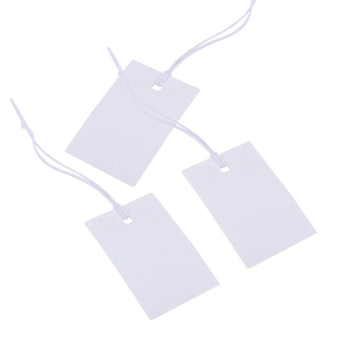 100pcs Blank White Price Tags Elastic String Strung Merchandise Paper Labels Li