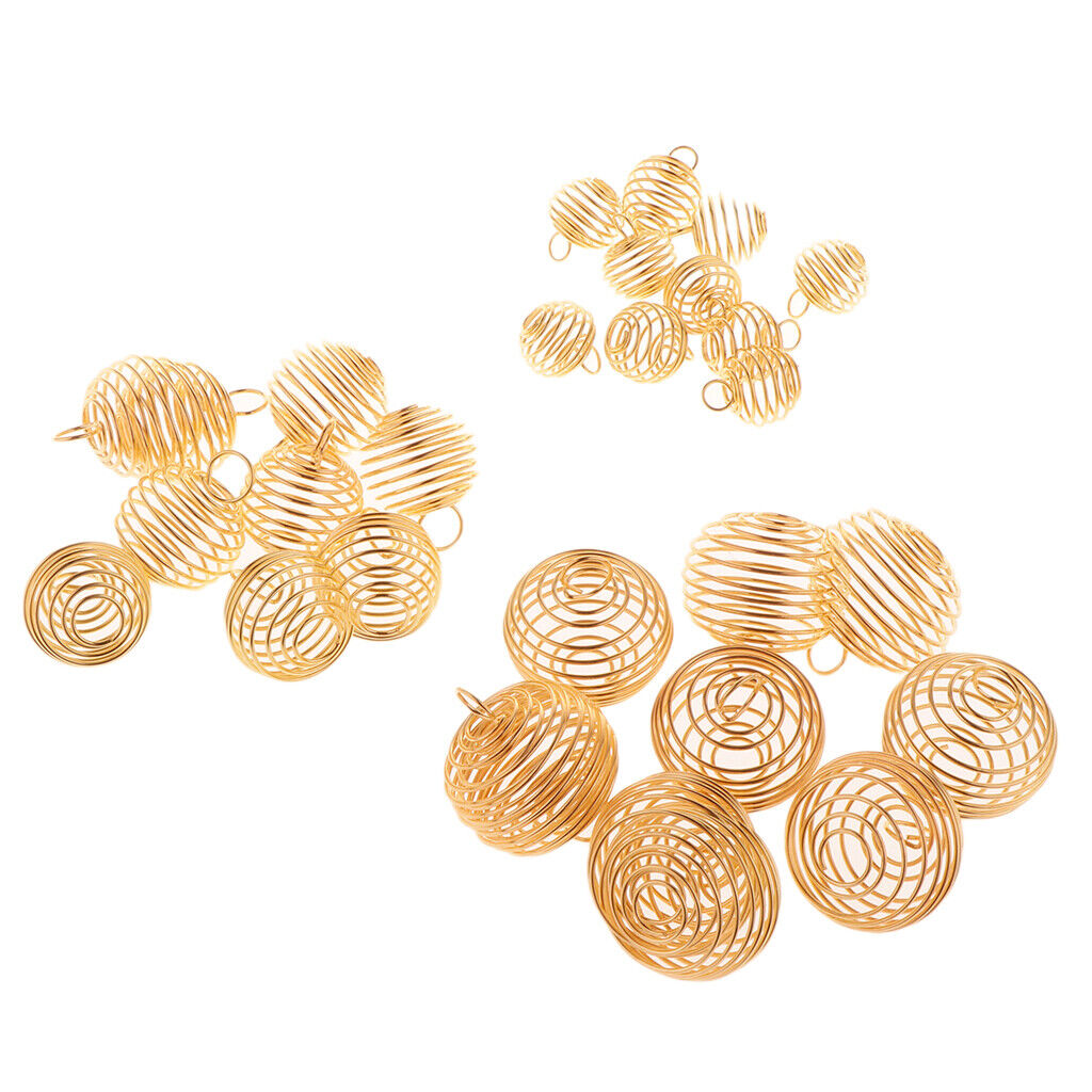 Spiral Bead Cages Bulk Pendant Charms 15mm 25mm 30mm for Jewelry