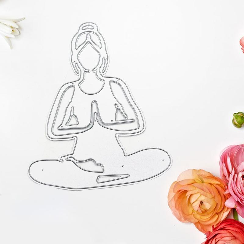 Practicing Yoga Metal Cutting Dies Stencil Scrapbooking DIY Album Stamp Emboss