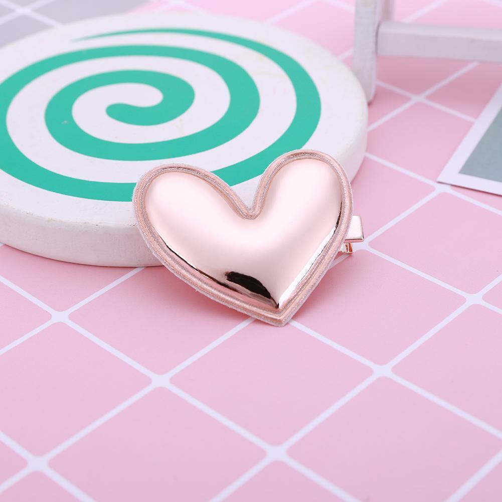 Cute PU Heart-shaped Hairpins Girls Princess Hairclip Headwear (Champagne)