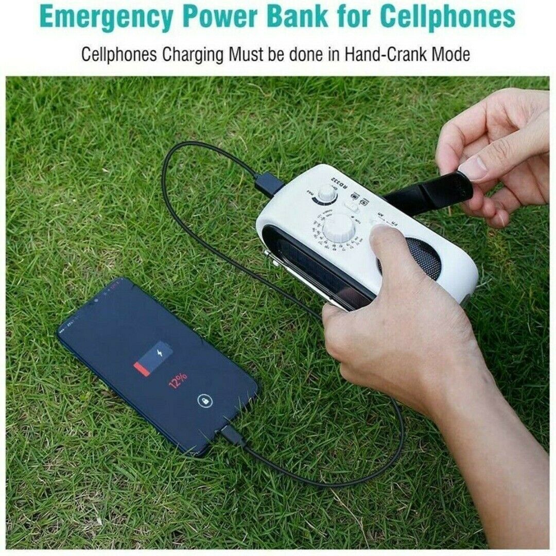Lighting Outdoor Solar FM Radio AM FM Radio Hand Crank Dynamo Emergency Radio