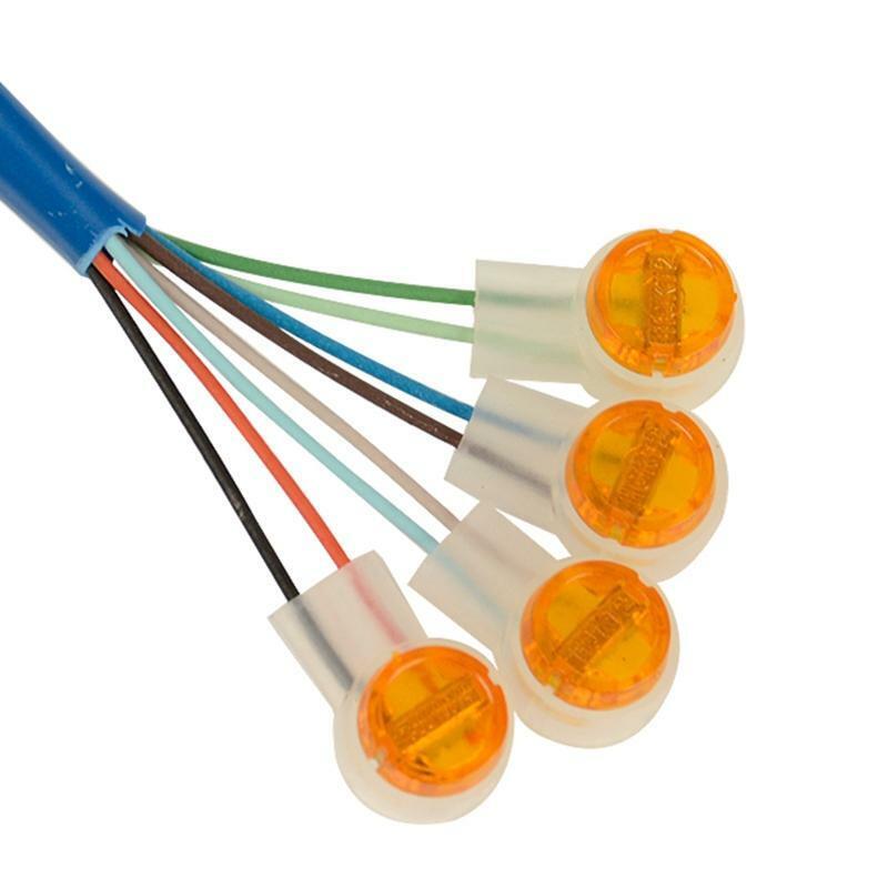 100-Pack 2 Port Crimp Connection Terminals Waterproof Orange Clear K2 Connector