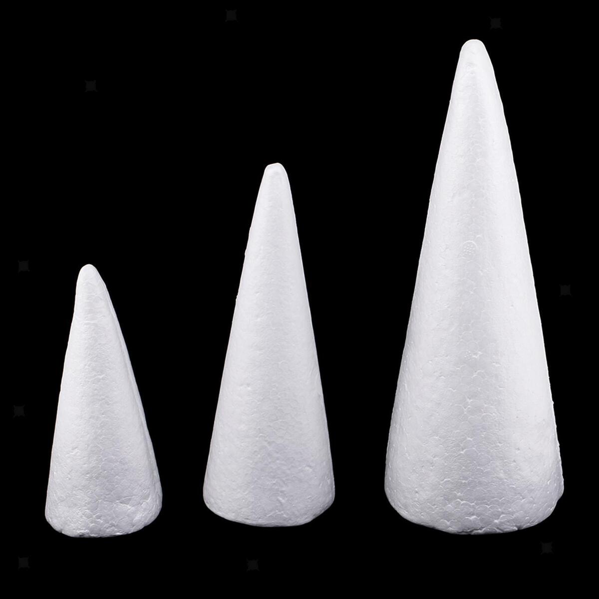 9Pcs Polystyrene Cones Blank  5 Sizes   Painting Foam