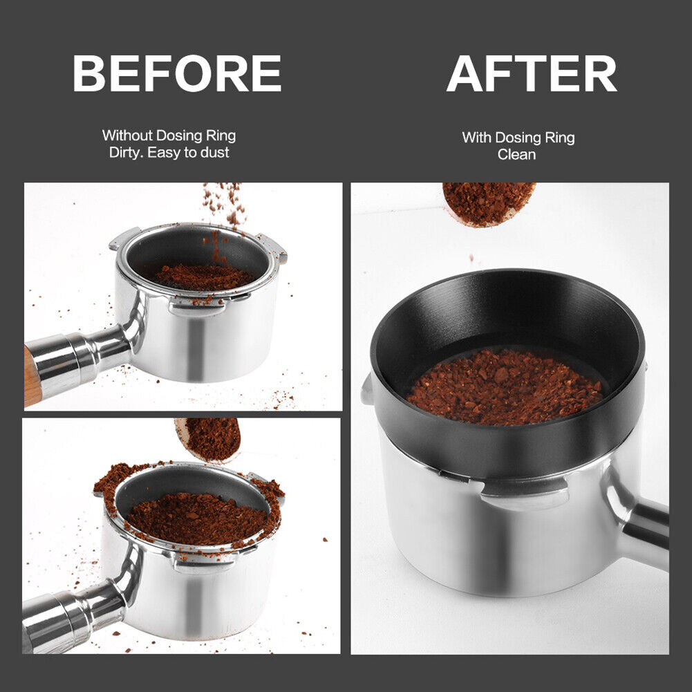 Coffee Powder Tool Anti-drop Dosing Ring for Brewing Bowl (Black 51mm)