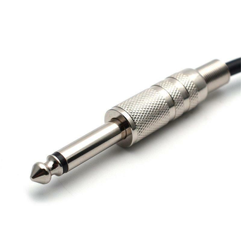 5m Guitar Bass Spring Mini-Plug Cable Line Connector 6.35mm Straight Angle Plug