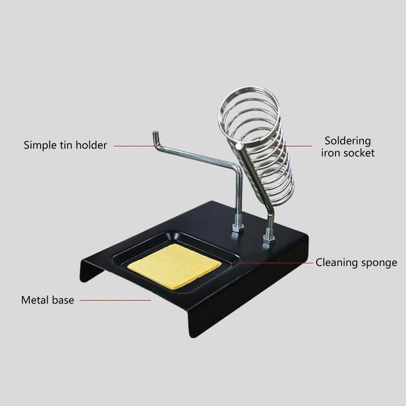 Simple Soldering Iron Holder Iron Stand w/ Solder Sponge Portable Soldering Tool