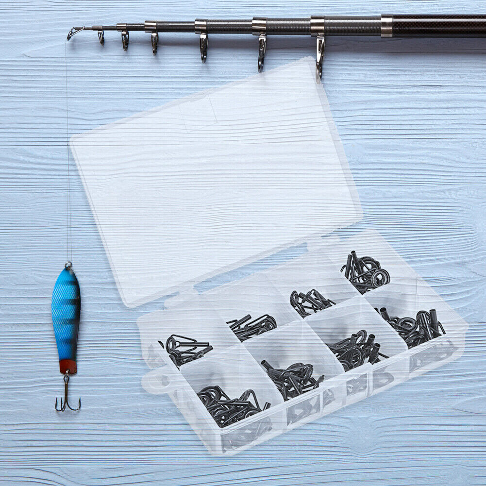 80pcs Fishing Rod Guide Tip DIY Multi-Size Sea Rod Steel Ceramic Guide Ring