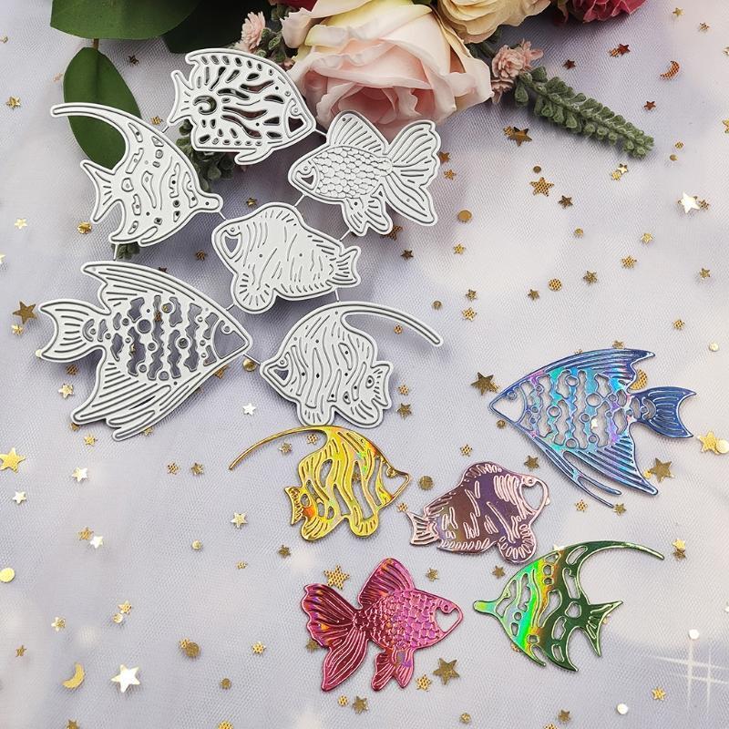 Six Fish Carbon Steel Printing Cutting Die Album Paper Mould