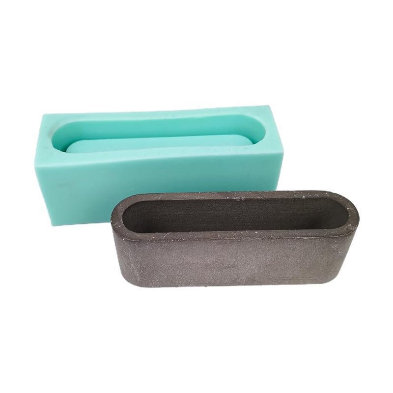 Oval Business Card Holder Box UV Crystal Epoxy Mold Clay Plaster Silicone Mould