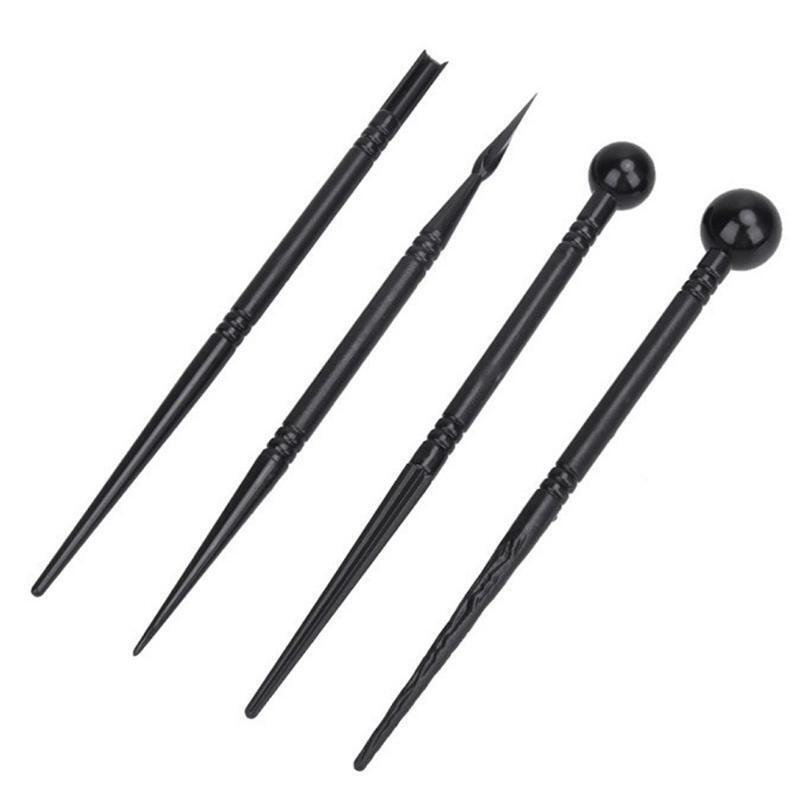 4pcs Fondant Wedding Cake Flower Decoration Carved Pen Petal Design Tool