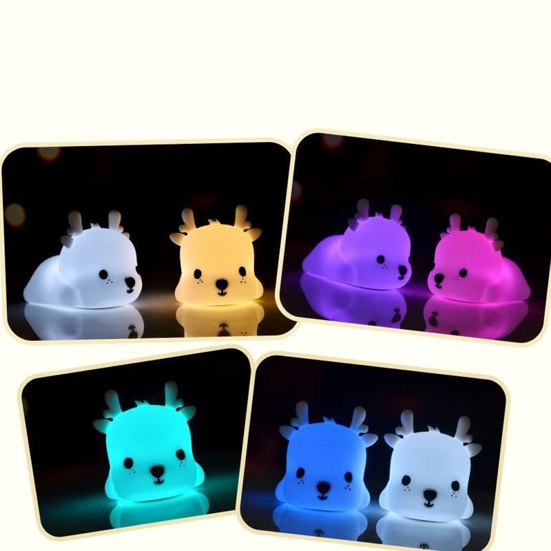 LED Children Night Light For Kids Soft Silicone USB Rechargeable Bedroom Decor