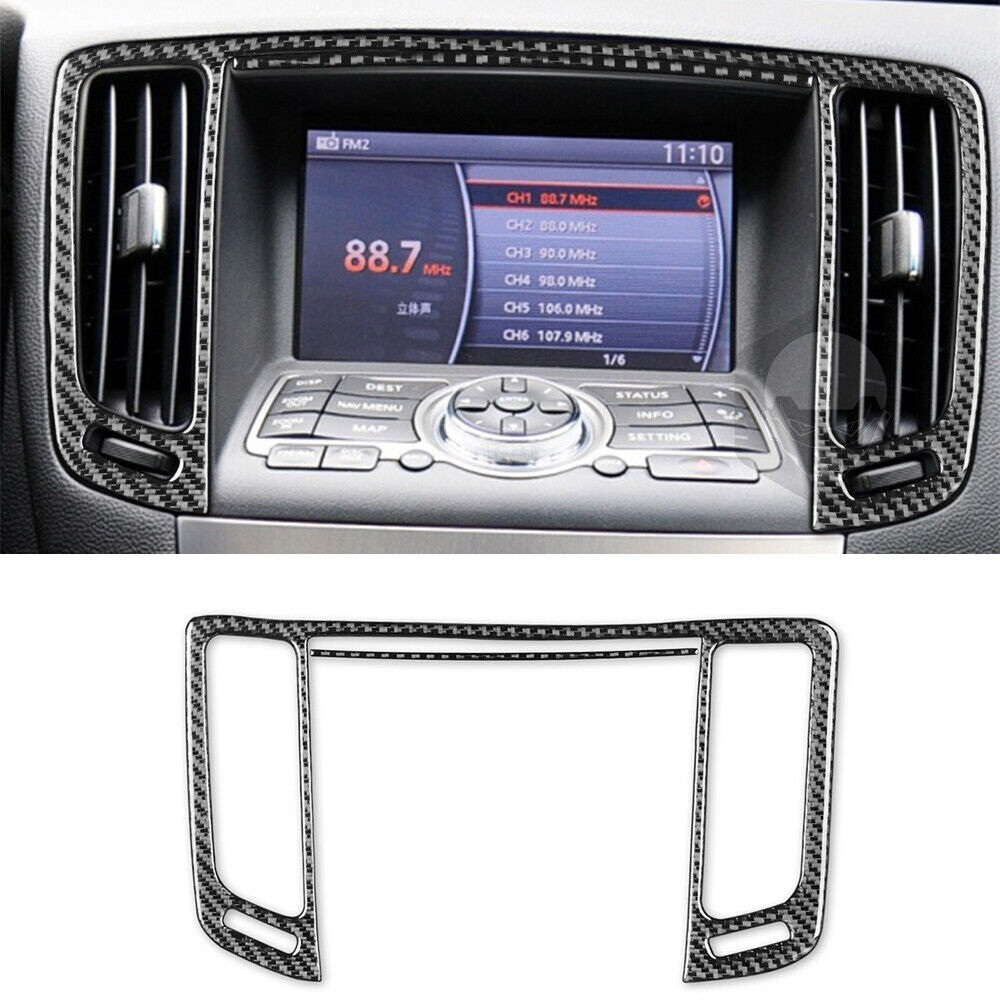 Carbon Fiber Car Middle Air Vent Outlet Cover Trim For 2007-2013 Infiniti G37