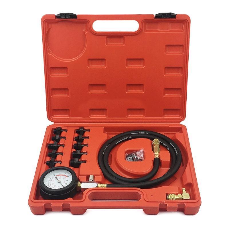 Car Oil Pressure Gauge Compression Test Gauge Kit w/ Plastic Case for Automotive