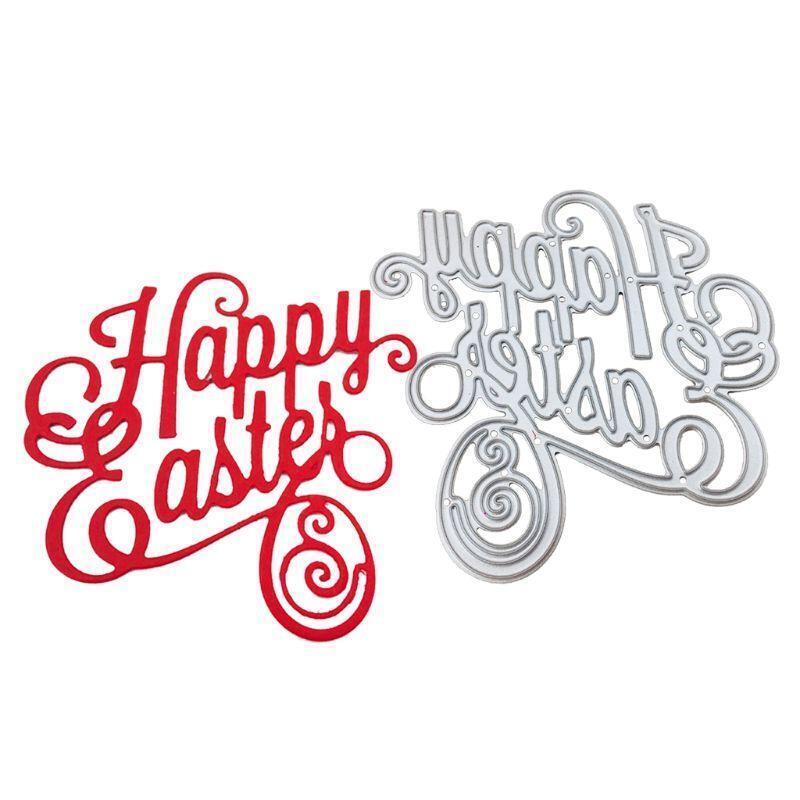 Happy Easter Metal Cutting Dies Stencil Scrapbooking DIY Album Stamp Paper Cards
