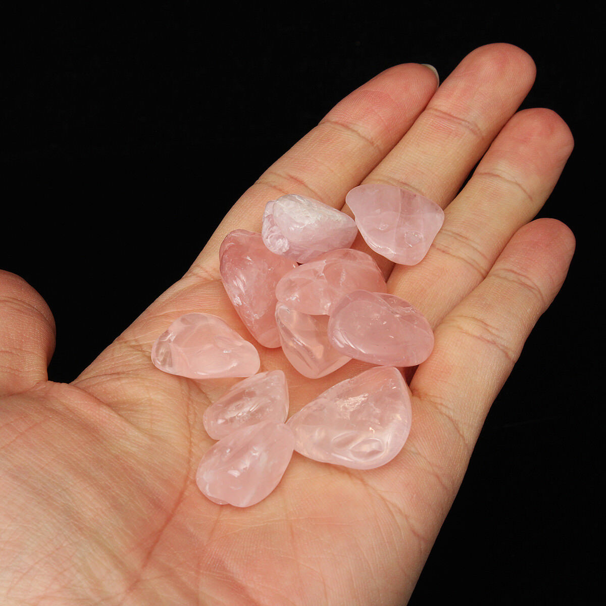 10X Pink Rose Quartz Crystal Tumble Stone Polished Healing Specimen Rock 18mm