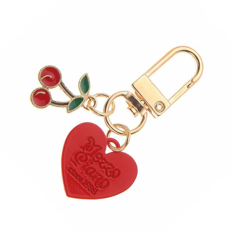 Alloy Key Chain Durable Anti Deformed Exquisite Cherry and Heart Shaped Pendant