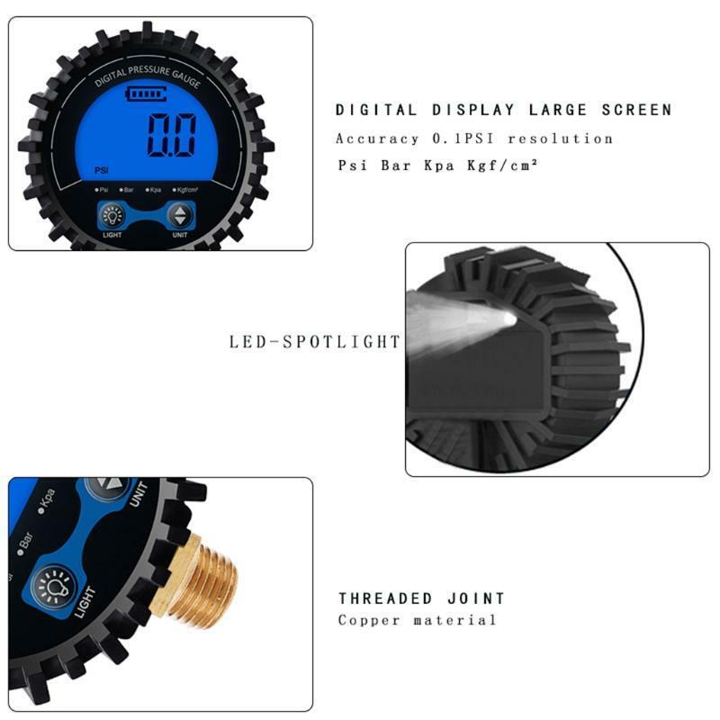 Digital Gas Pressure Gauge with M11 Bottom Connector Rang to 200psi Accuracy 1%