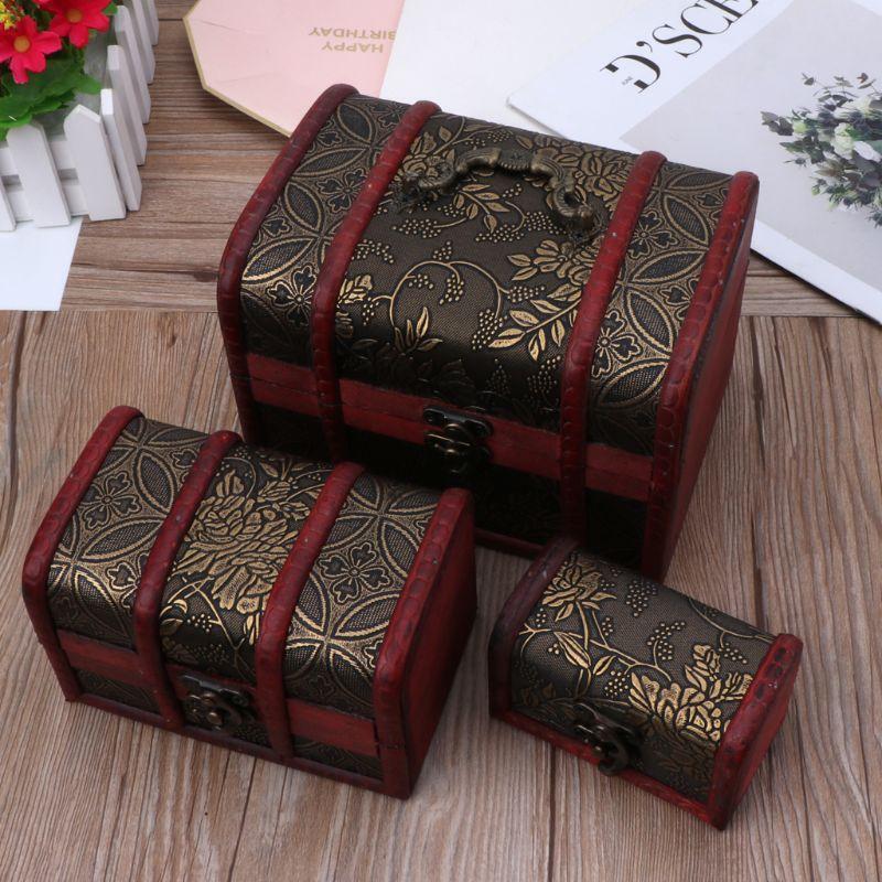 3Pcs Wooden Jewelry Box for Women Organizer Case Solild Wood for Jewelry Watches