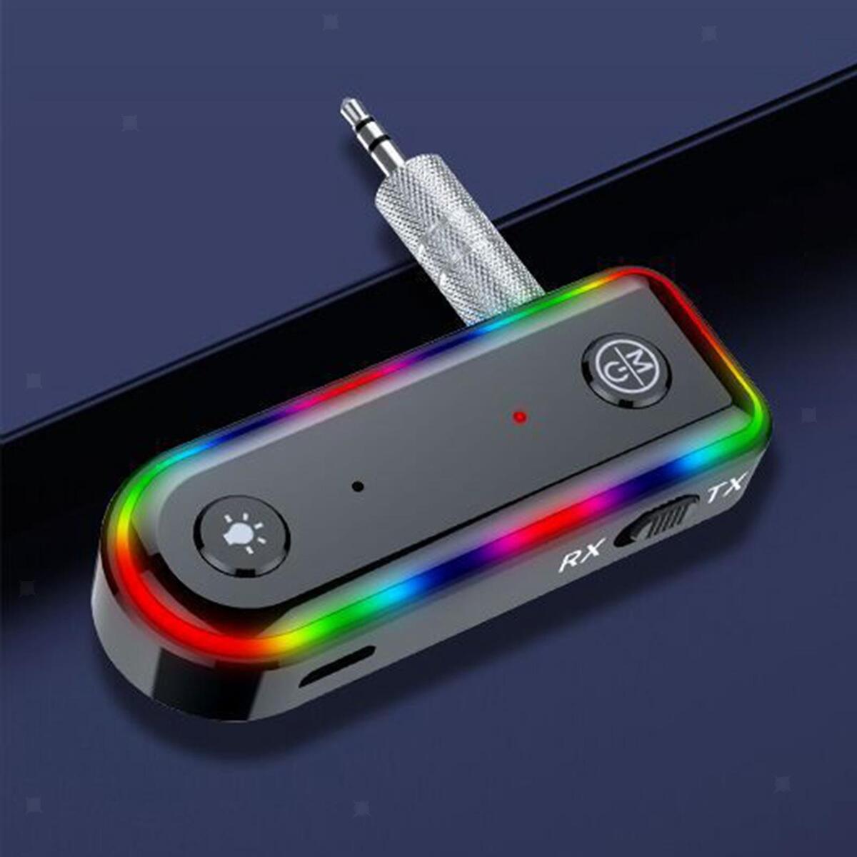 BT 5.0 Call Music Transmitter Receiver AUX Adapter for Car Headphone