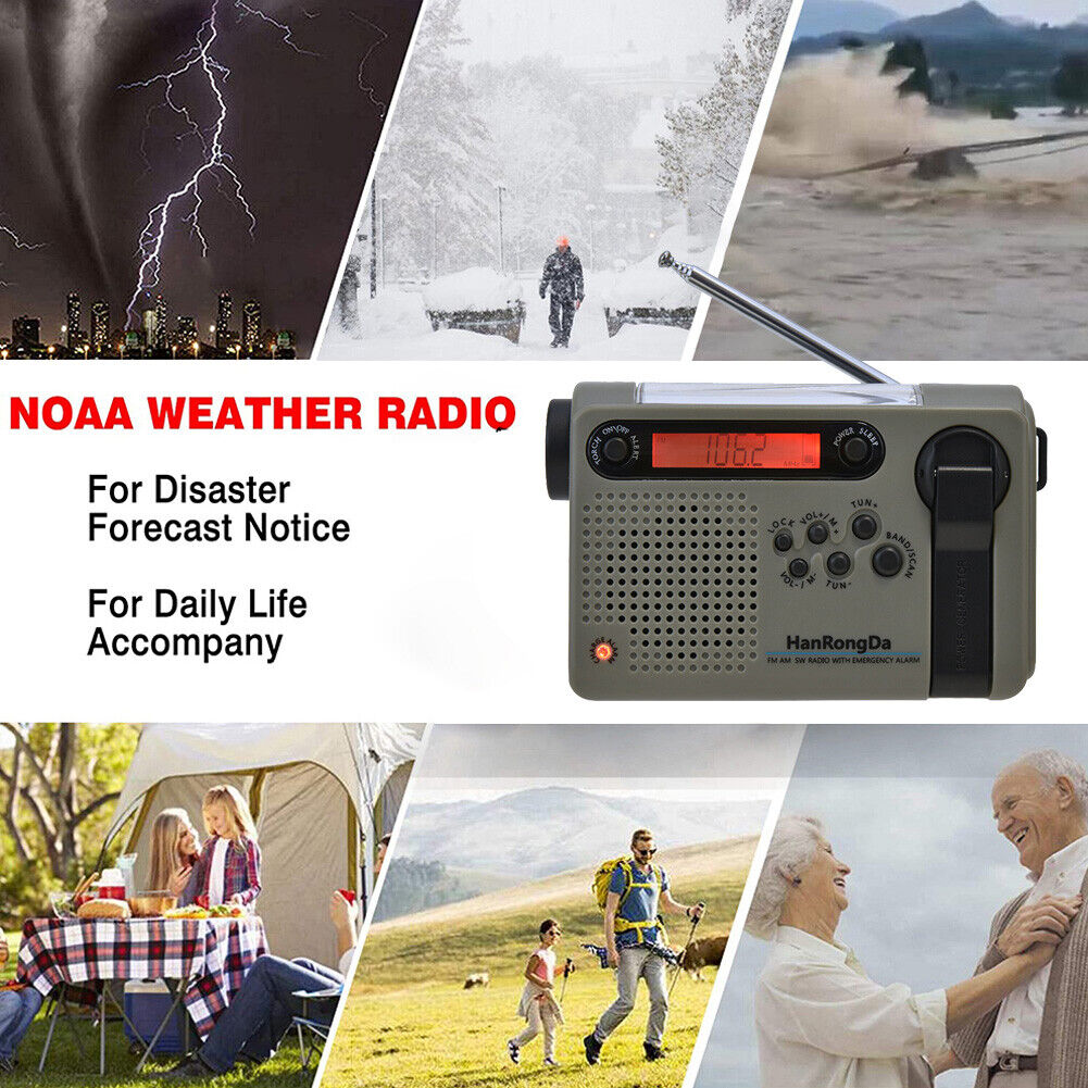 Full Band Solar Powered AM/FM/SW Radio Emergency LED Flashlight Power Bank