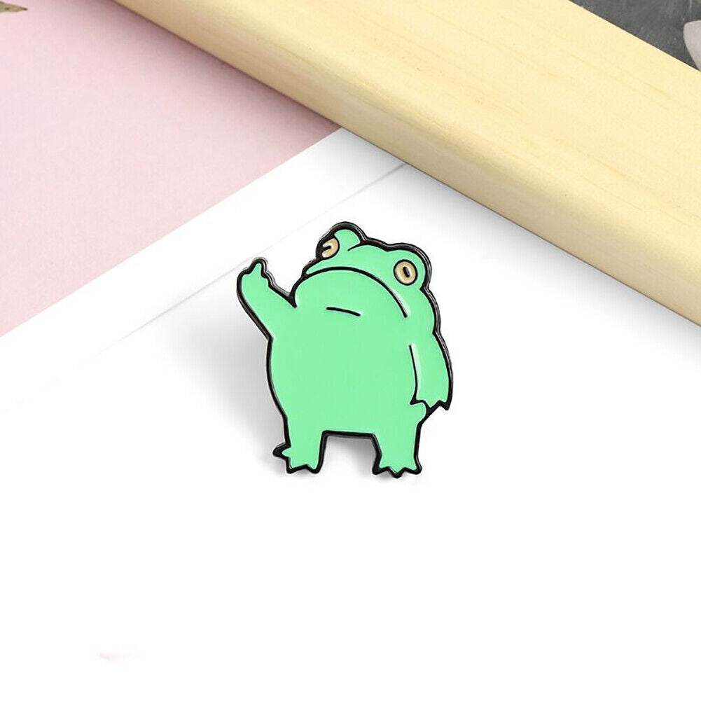 Naughty Frog Enamel Brooch Kid Backpack Badges Women Men Lapel Pins Jewelry