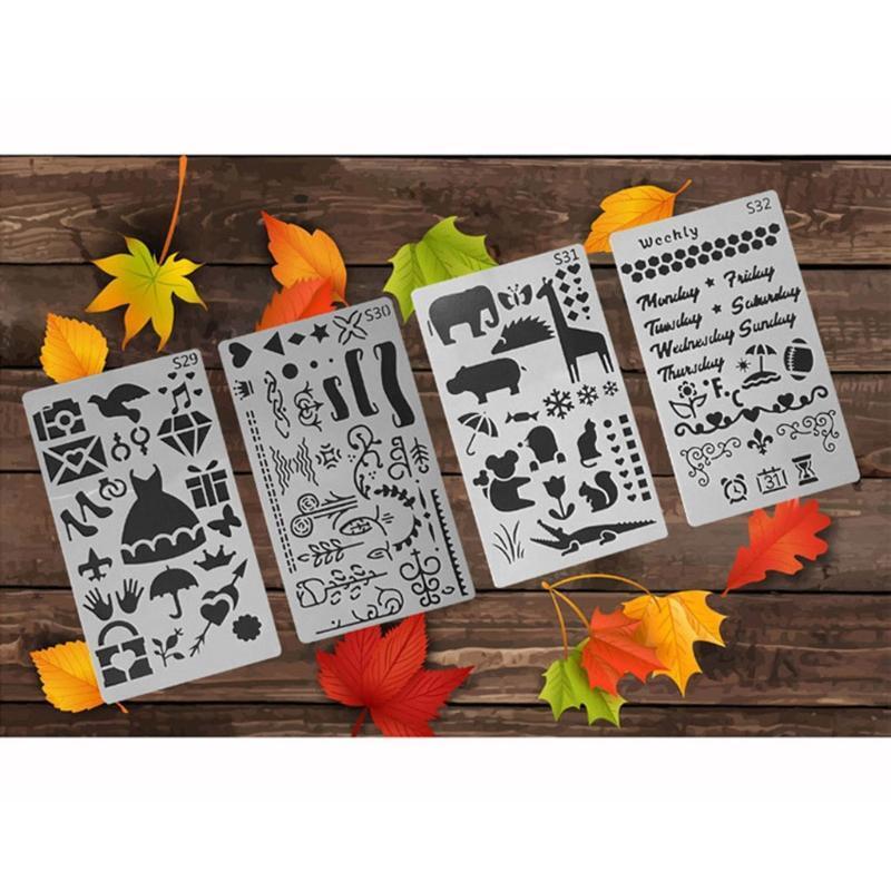 36Pcs Drawing Template Ruler DIY Painting Template Geometric Hollow Out Painting