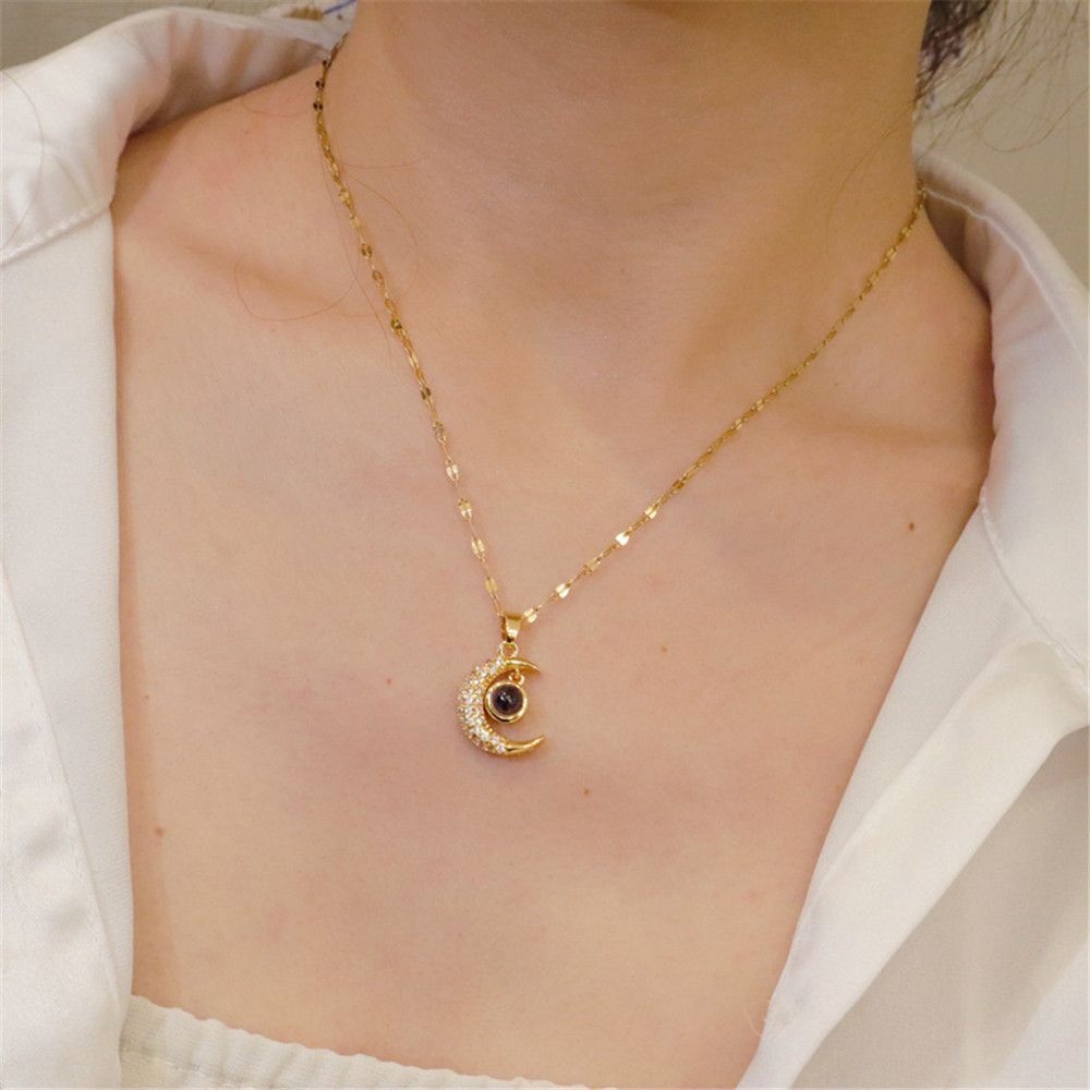 Chain Titanium Steel Chain One Hundred Languages I Love You Necklace Female