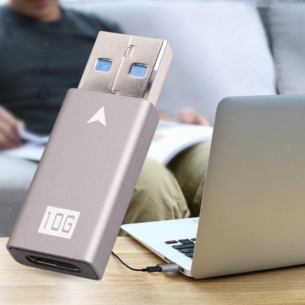 USB Type C Adapter 10Gbps Data Transfer for Computer Car Charger Laptops