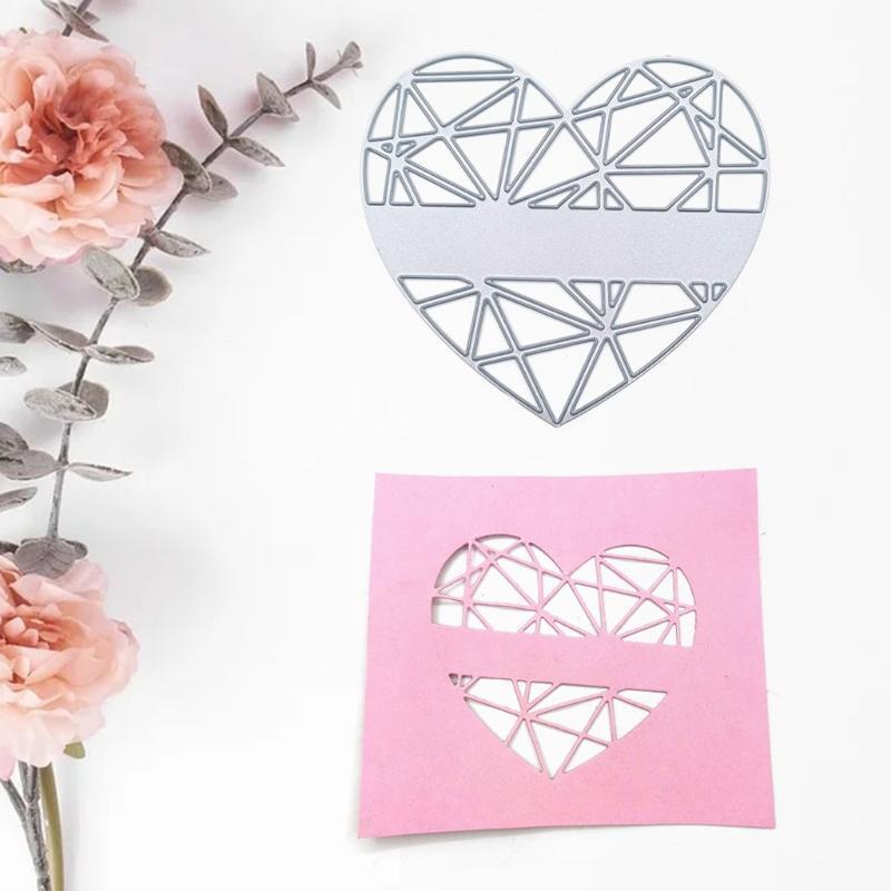 Creative Geometric Hollow Heart Shape Carbon Steel Cutting Dies DIY Scrapbooking