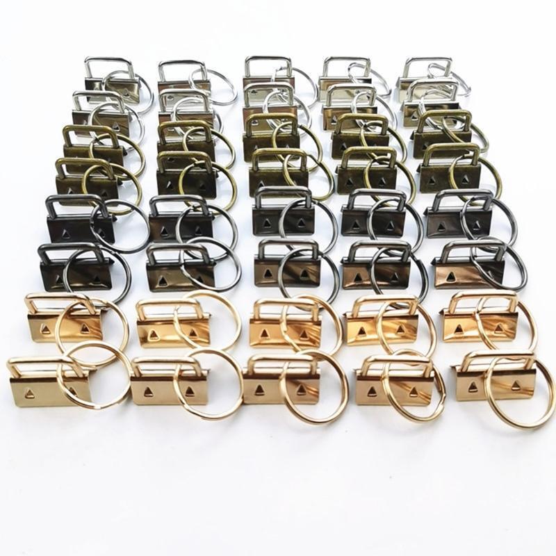 61 Pcs Key Fob Hardware Set with Pliers Key Chain Key Lanyard Leather Tassels
