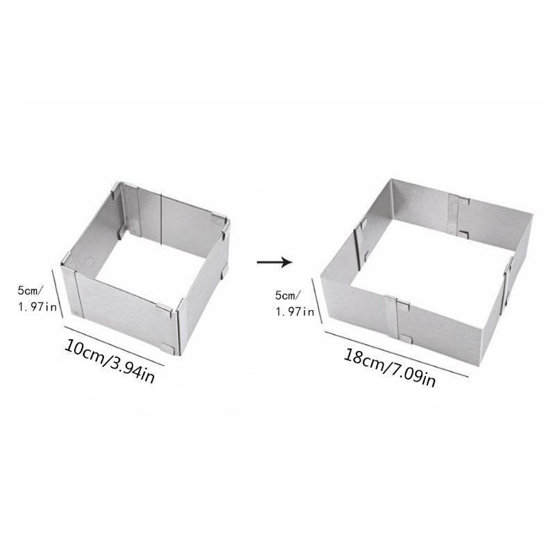 Adjustable Mousse Cake Ring Baking Mold Square Shape Cookie Cutters Bakeware
