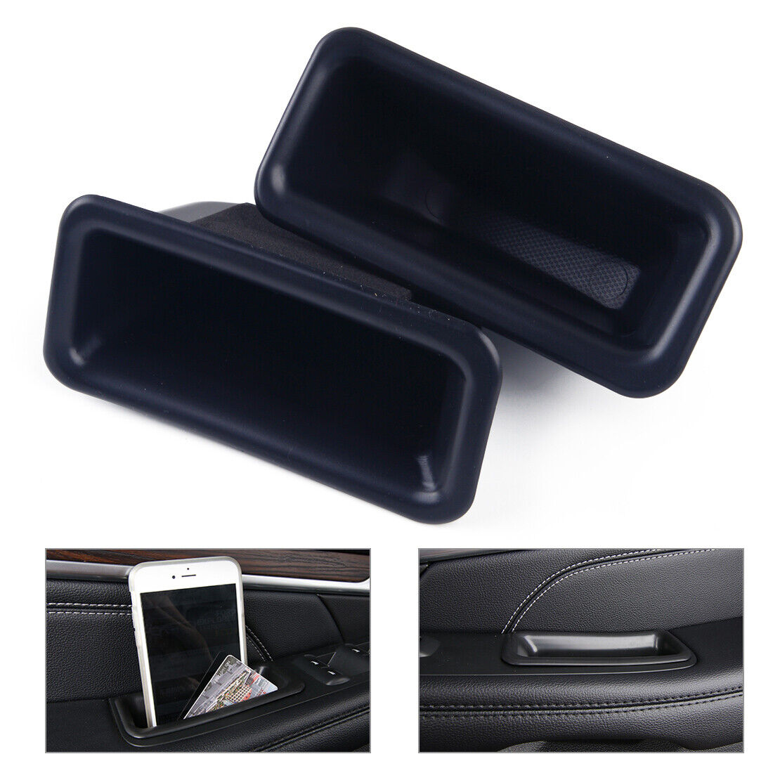 2x Interior Side Door Storage Box Organizer fit for Ford Explorer 2016-2017 Li