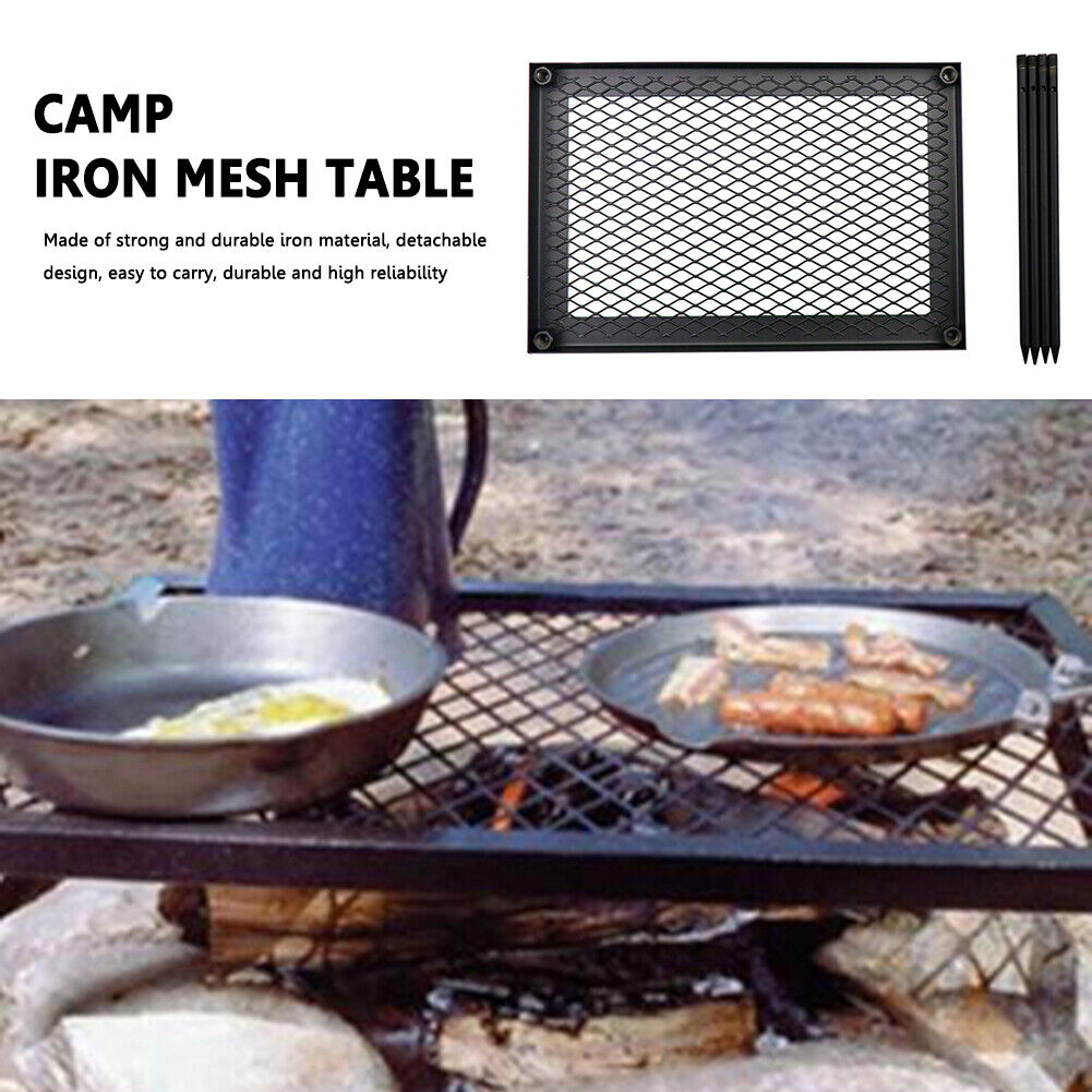 Reusable Outdoor Iron Net Table Camping BBQ Picnic Cooking Grill Mat Racks