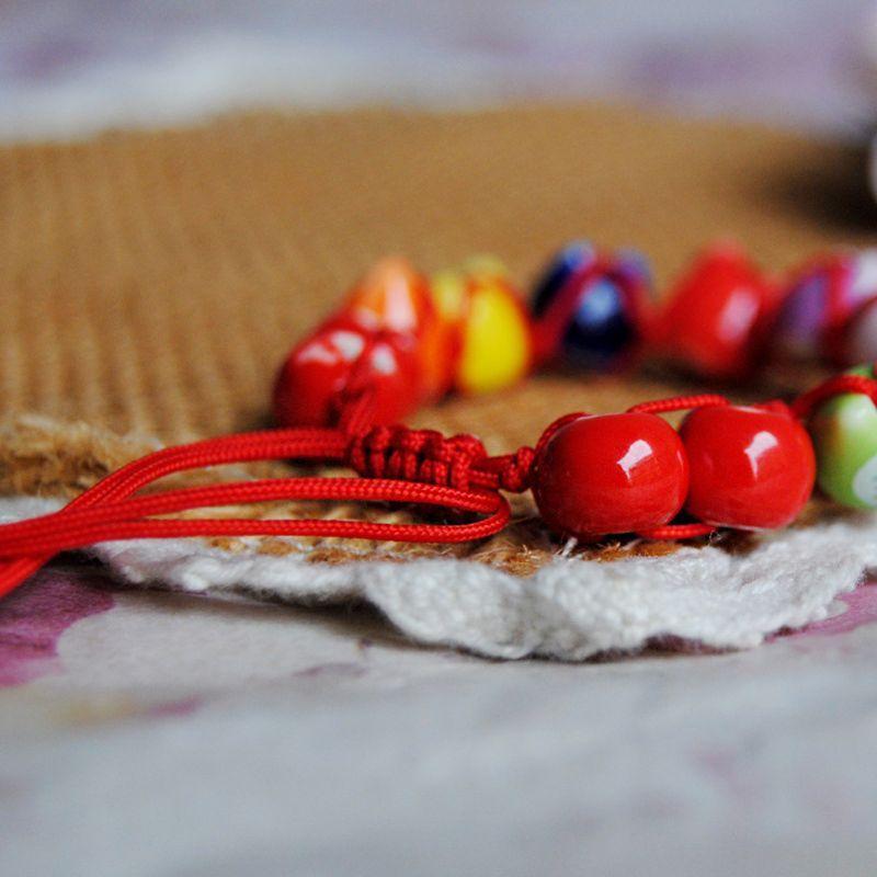 Fashion Girl /Women Cute Lucky Cat Ceramic Red Rope Bracelet Gift for Girlfriend